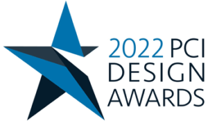Logo with a geometric blue and black star, next to the text 