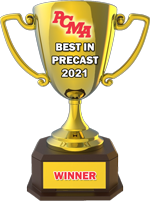 A gold trophy with the text 
