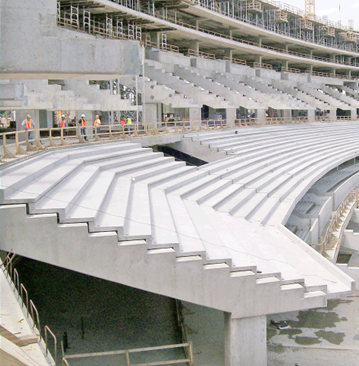 Precast stairs and raker beams